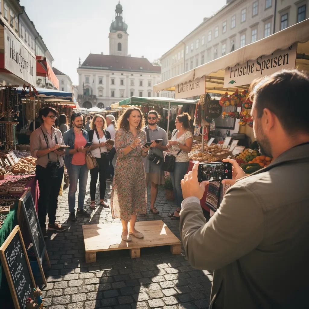 Ein Lehrer erklärt die Grundlagen des Content Marketings in einem Online-Kurs.